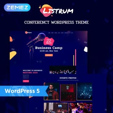 Listrum - анимированный элемент на одной странице конференции. WordPress  шаблон. Артикул 77686
