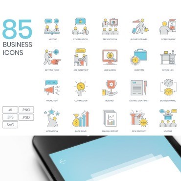 85 Business Icons -  ColorLine.  .  89740