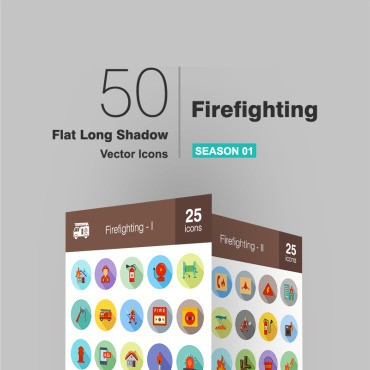 50 Firefighting Flat Long Shadow.  .  90950