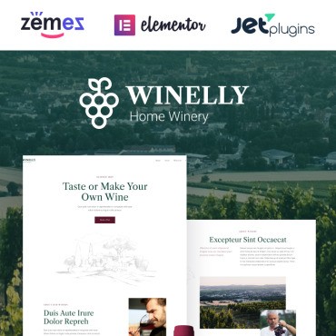 Winelly - тема дегустации вин с Elementor. WordPress  шаблон. Артикул 95585