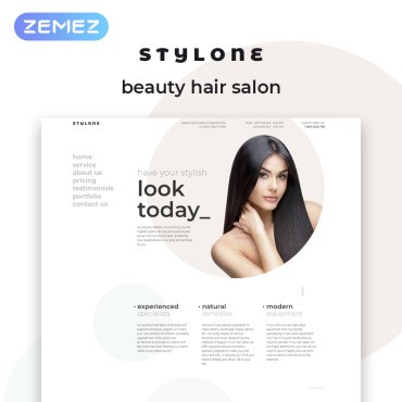 Stylone - салон красоты для волос Elementor. WordPress  шаблон. Артикул 72037