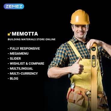 Memotta - Магазин строительных материалов. OpenCart шаблон. Артикул 73740