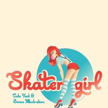 шрифт Skater Girl + бонус. Шрифт. Артикул 75296
