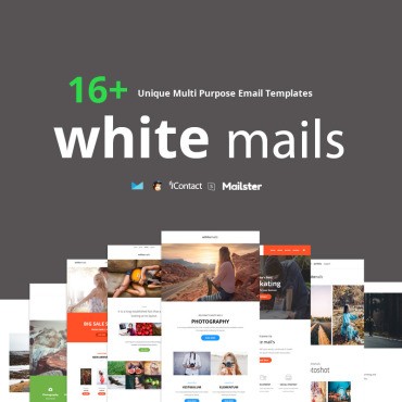 White Mails - 16+ уникальных многоцелевых. Новостной шаблон. Артикул 96291