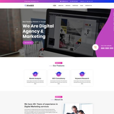 HireSEO.  Landing Page.  95645