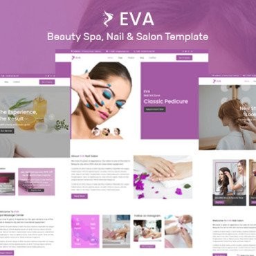 EVA- Beauty Spa, салон красоты и ногтей. Muse шаблон. Артикул 102886