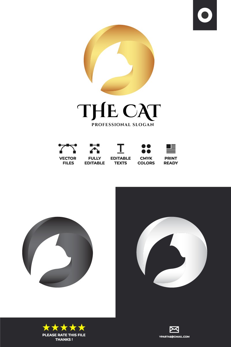Кошка. Шаблон логотипа. Артикул 97931