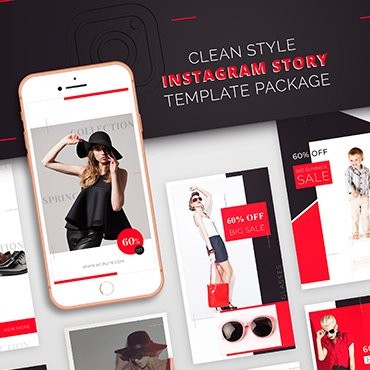 Пакет шаблонов Instagram Story для модного бизнеса. Социальные сети. Артикул 66587