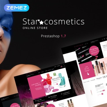 Star Cosmetics -   Ecommerce Bootstrap Clean. PrestaShop .  83089