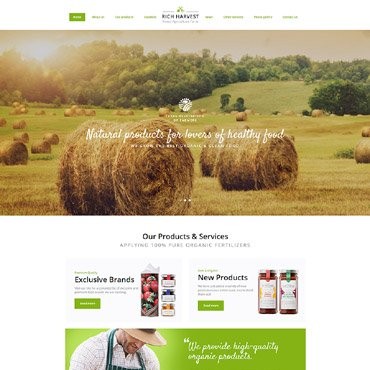 Rich Harvest - Сельскохозяйственная ферма, адаптивная многостраничная. Шаблон веб сайта. Артикул 61347
