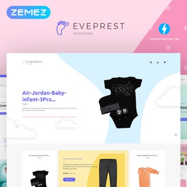 Eveprest Kids 1.7 - Магазин детской одежды. PrestaShop тема. Артикул 71803