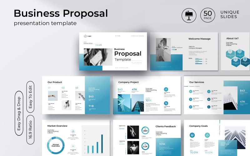 Шаблон презентации основного доклада делового предложения