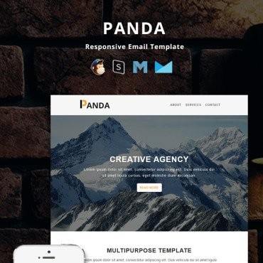 Panda - корпоративная адаптивная электронная почта. Новостной шаблон. Артикул 74382