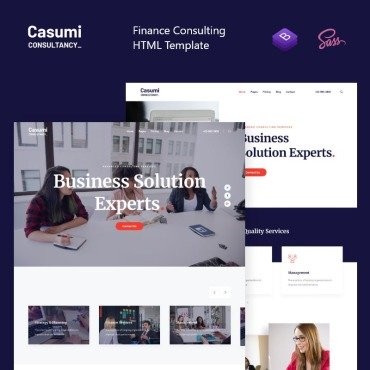 Casumi - Финансы, Консалтинг HTML. Шаблон веб сайта. Артикул 98133