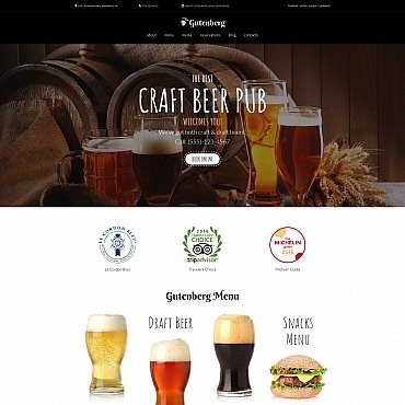 GutenBerg - Craft Beer Pub.  Moto CMS 3.  63736