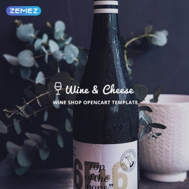 Wine & Cheese - Винный магазин. OpenCart шаблон. Артикул 74064