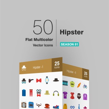 50 Hipster Flat Multicolor.  .  93740