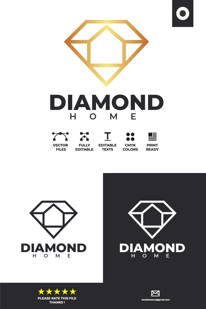Diamond Home Luxury. Шаблон логотипа. Артикул 98371