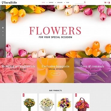 Букеты и цветочные композиции. Интернет магазин MotoCMS. Артикул 63751