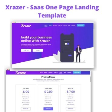 Xrazer - BootStrap 4 .  Landing Page.  94142