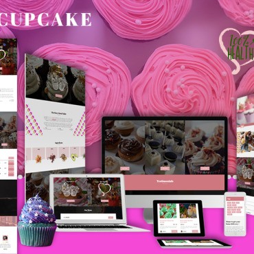 Десерт и пекарня HTML5 | Fatt Cupcake. Шаблон веб сайта. Артикул 104271