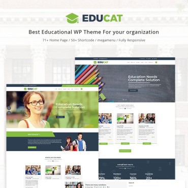 Educat - Education. WordPress  шаблон. Артикул 70629