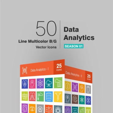 50 Data Analytics Line Multicolor B / G.  .  91510