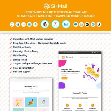 SHMail - многоцелевая адаптивная электронная почта. Новостной шаблон. Артикул 90695