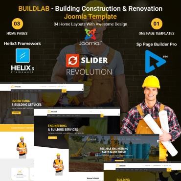 BuildLab - Строительство и ремонт зданий. Joomla шаблон. Артикул 67302