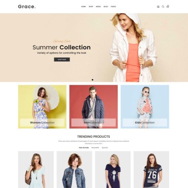 Grace - магазин минимальной одежды. WooCommerce тема. Артикул 71266