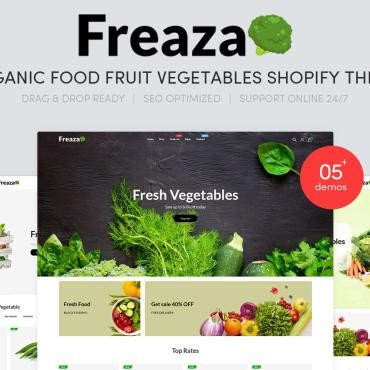 Freaza - Органические продукты питания Фруктовые овощи. Shopify шаблон. Артикул 101934