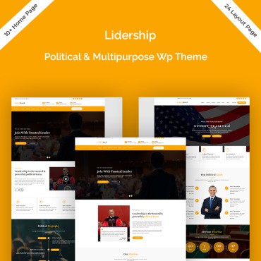 Политическое и многоцелевое лидерство. WordPress  шаблон. Артикул 77034