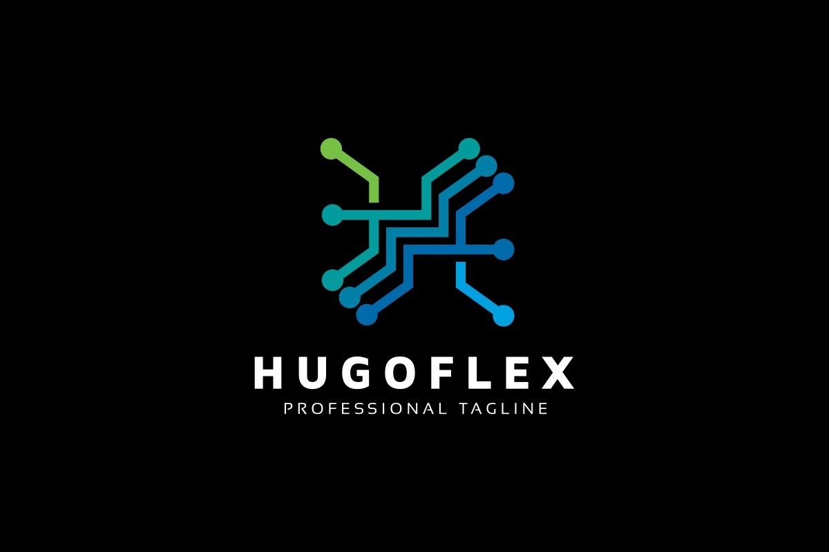 Письмо Hugoflex H. Шаблон логотипа. Артикул 97613