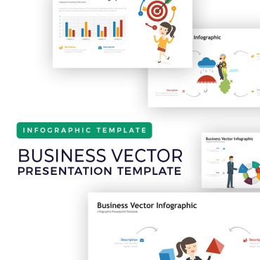Презентация бизнес вектор - инфографика. PowerPoint шаблон. Артикул 76425
