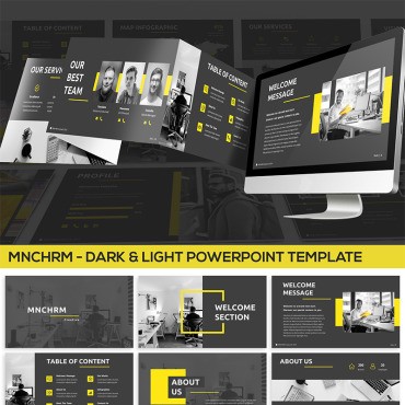 Mnchrm - Dark & Light. PowerPoint .  81970