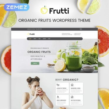Frutti - Многофункциональный классический элемент органической пищи. WordPress  шаблон. Артикул 75535