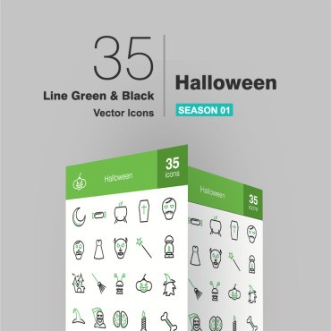 35 Halloween Line Green & Black.  .  93975