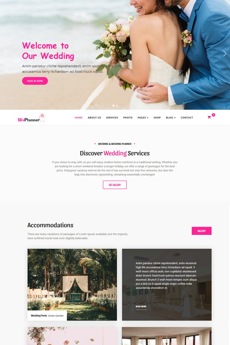 Шаблон Joomla для планирования свадьбы и свадьбы