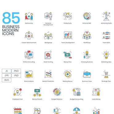 85 Business Icons -  ColorPop.  .  89739