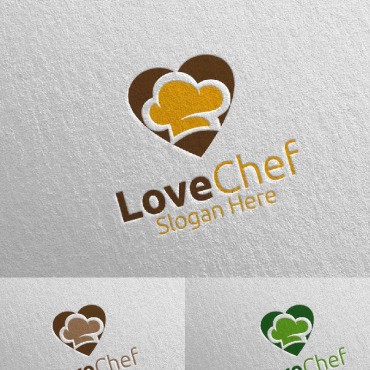 Love Chef Food для ресторана или кафе 24. Шаблон логотипа. Артикул 95224