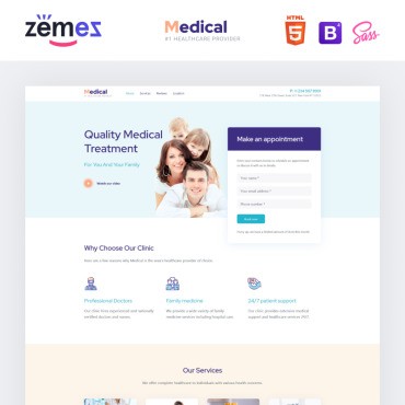 Lintense Medical - Healthcare Clean HTML.  Landing Page.  87924