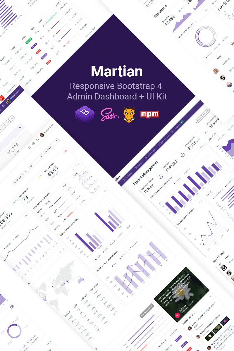 Martian - удобный для загрузки Bootstrap 4 + UI Kit