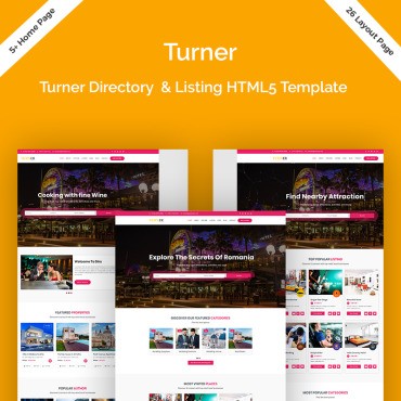Turner - каталог и список HTML5. Шаблон веб сайта. Артикул 79883