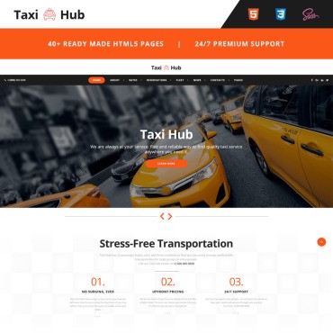 TaxiHub - Такси реагирует. Шаблон веб сайта. Артикул 66766