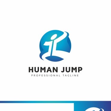 Человек прыгает. Шаблон логотипа. Артикул 99156