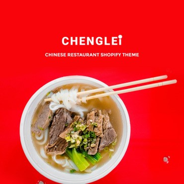 Chenglei - Яркий китайский ресторан Foor. Shopify шаблон. Артикул 74104