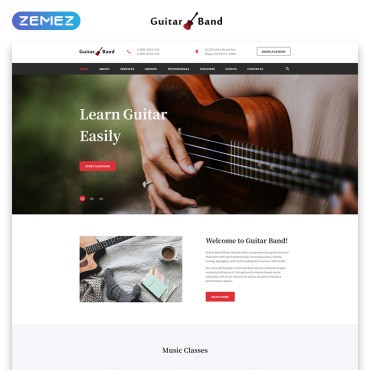 Guitar Band -    HTML.  Landing Page.  71974