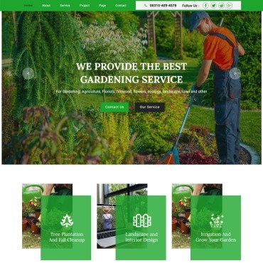 Greencare - Садоводство и ландшафтный дизайн. Muse шаблон. Артикул 92291