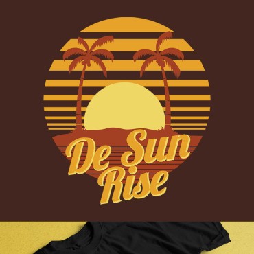 De Sun Rise. Шаблон для дизайна футболки. Артикул 89193