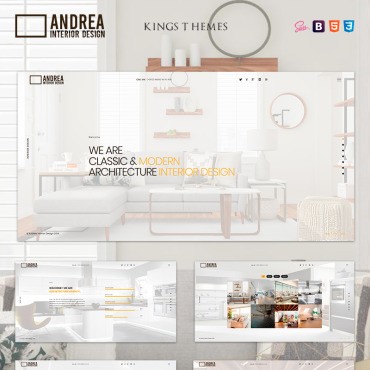 Андреа - Архитектура и дизайн интерьера. Шаблон Landing Page. Артикул 81580